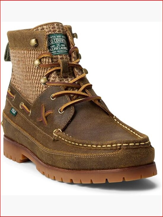 Mens Ranger Mid Suede & Wool Tweed Boot Lace-Up Ankle Boot main image 5